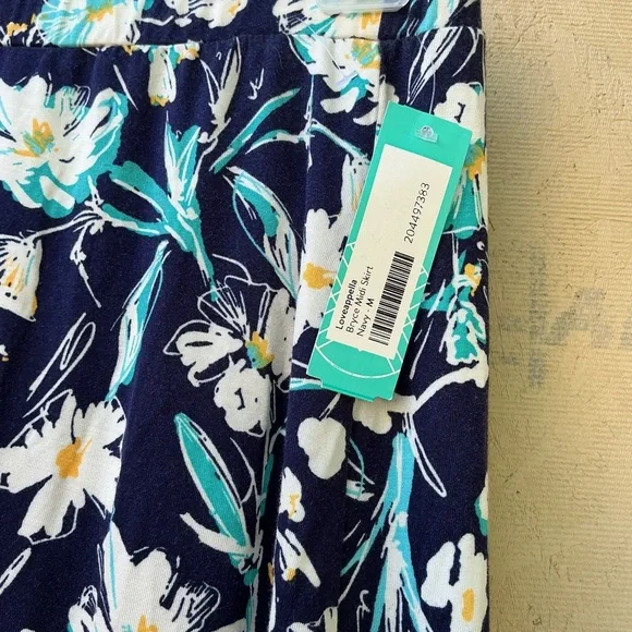 Loveappella Navy Floral High Low Skirt - Picture 3 of 4